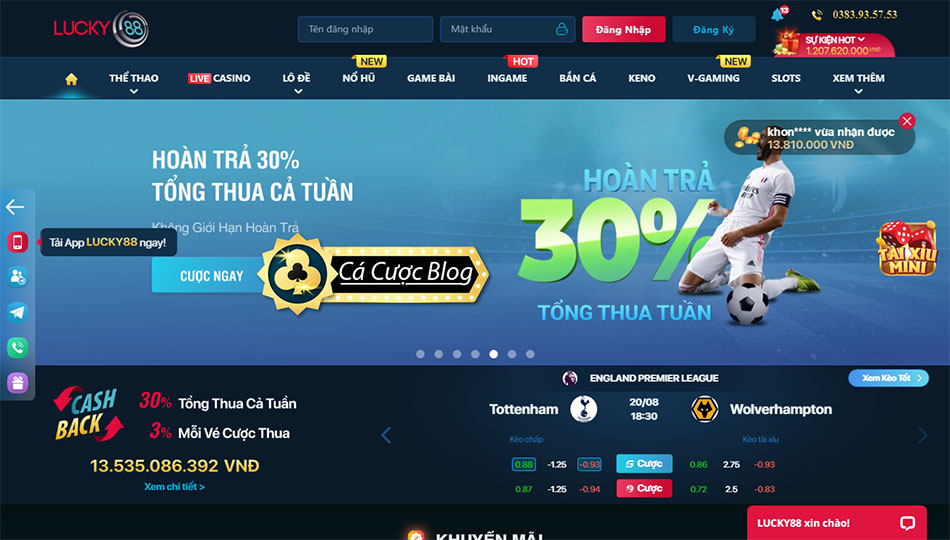 Hướng dẫn cách vào lucky88